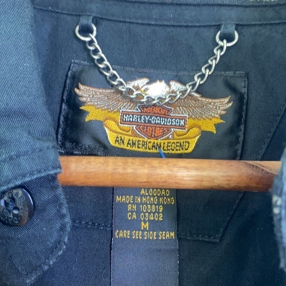 Harley Davidson - Black Short Sleeve Polo With Harley Davidson Above Pocket Med - Picture 8 of 12